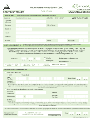 Direct Debit Request Form