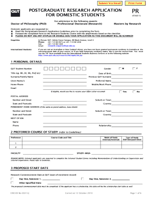 Postgraduate Research Application Form