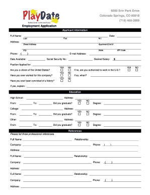 Employment Application and Authorization Form