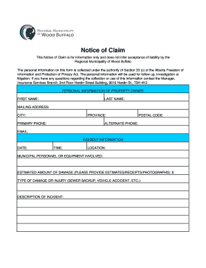 Notice of Claim