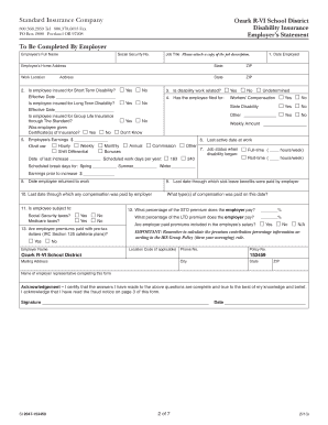 Ozark R-VI School District Disability Insurance Claim Form