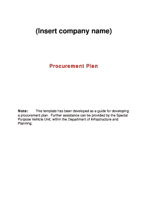 Procurement Plan Template