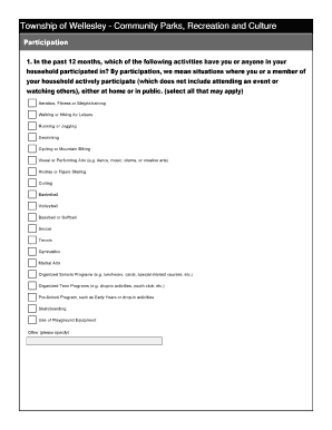 Wellesley Community Parks Recreation Survey