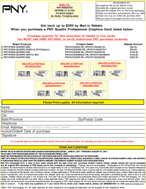 PNY Quadro Graphics Card Rebate Form