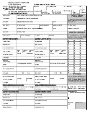 Missouri Motor Carrier Equipment Registration Form