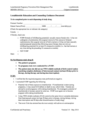 Lenalidomide Pregnancy Prevention Risk Management Plan