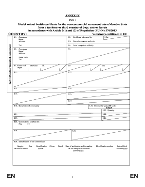 EU Pet Health Certificate