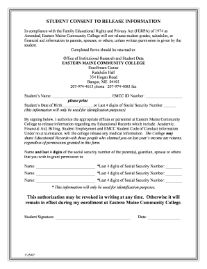 Student Consent to Release Information