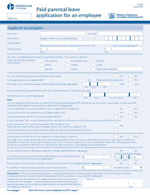 Paid Parental Leave Application Form