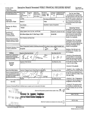 US Federal Executive Branch Financial Disclosure Report