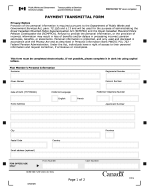 RCMP Payment Transmittal Form