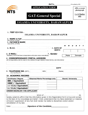 Islamia University Bahawalpur Application Form
