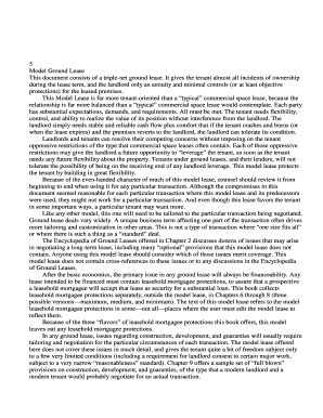 Model Ground Lease Agreement