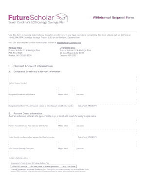 Future Scholar 529 Withdrawal Request Form