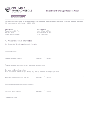 Future Scholar 529 Plan Investment Change Request Form