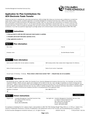 ACH Electronic Funds Transfer Application