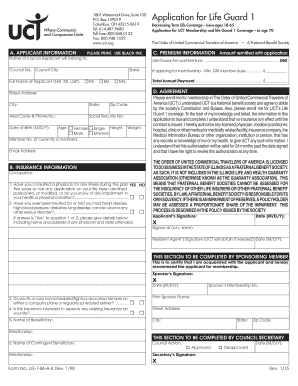 Application for UCT Membership and Life Guard 1 Coverage
