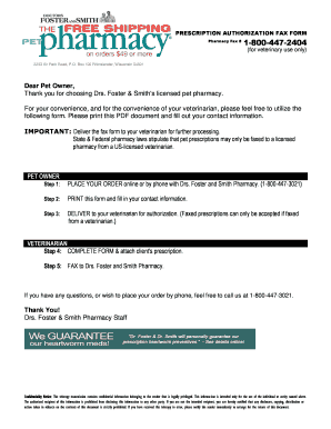 Prescription Authorization Fax Form
