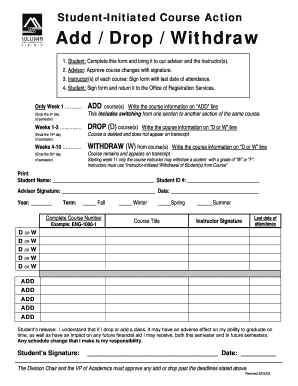 Student-Initiated Course Action Form