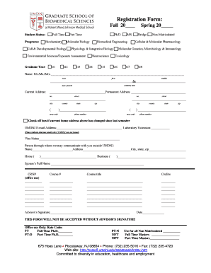 Graduate Student Registration Form