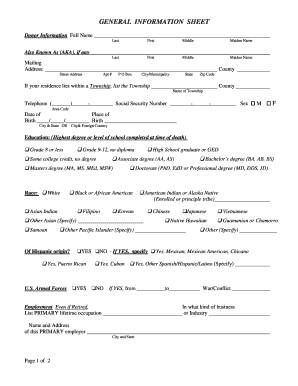 Donor Information Sheet