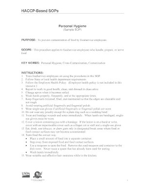 HACCP-Based Personal Hygiene SOP