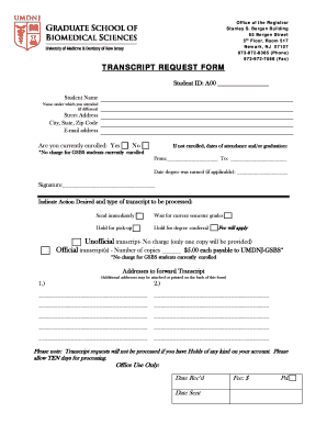 Transcript Request Form
