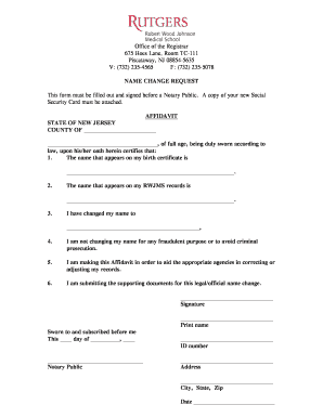 New Jersey Name Change Request