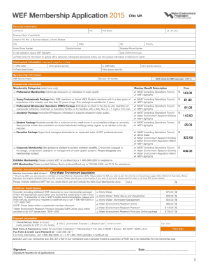 WEF Membership Application 2015