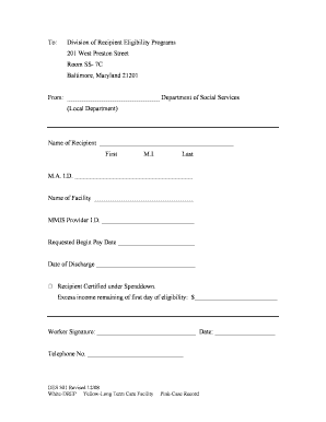 Medical Assistance Recipient Certification Form
