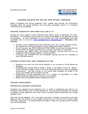 Study Abroad Course Selection Form