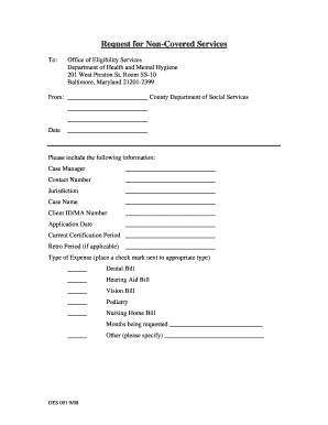 Request for Non-Covered Services