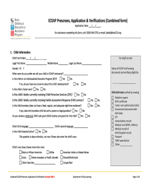 ECEAP Prescreen Application Form