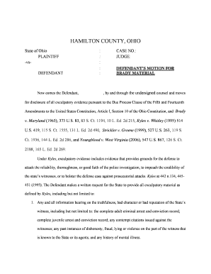 Defendant's Motion for Brady Material