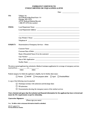 Emergency Services Determination for Undocumented Aliens