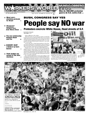 Workers World Newspaper Subscription Form