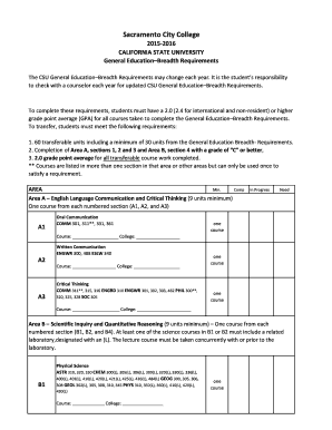 California State University General Education Breadth Requirements