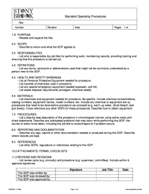 Standard Operating Procedure Template