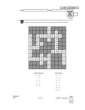 Mots croisés en français