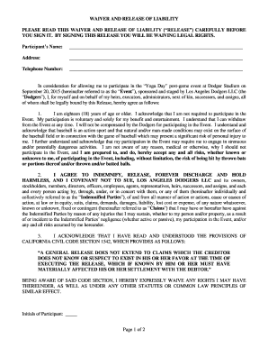 Waiver and Release of Liability for Yoga Day Event