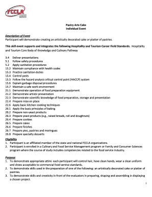 Pastry Arts Cake Event Guidelines