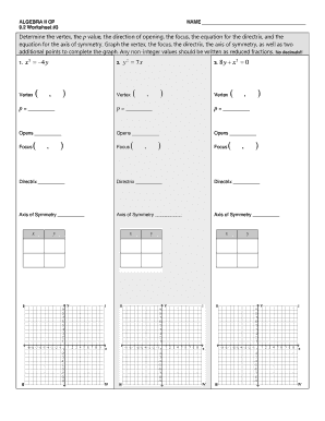 Simple job offer letter - ALGEBRA II CP NAME 92 Worksheet 3 Determine the vertex