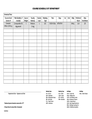 Course Schedule by Department