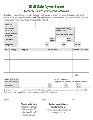 HOME Choice Payment Request Form