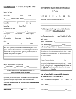 Camper Registration Form
