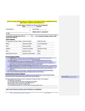 Oregon Permanency Judgment Form