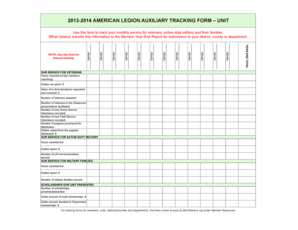 American Legion Auxiliary Tracking Form