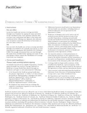 PacifiCare Employee Enrollment Form