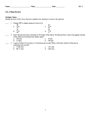 Chapter 6 Final Review Math Test