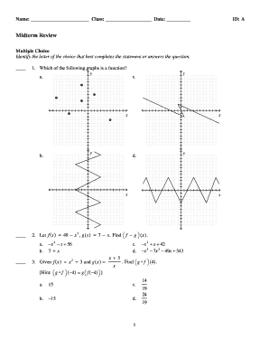 Midterm Review Math Test